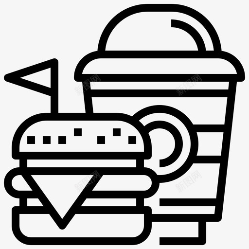 快餐汉堡菜单图标svg_新图网 https://ixintu.com 三明治 快餐 汉堡 现代 菜单 都市