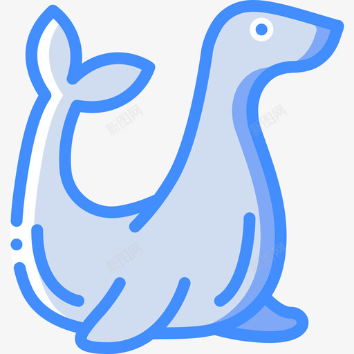 海豹海洋生物蓝色图标svg_新图网 https://ixintu.com 海洋生物 海豹 蓝色