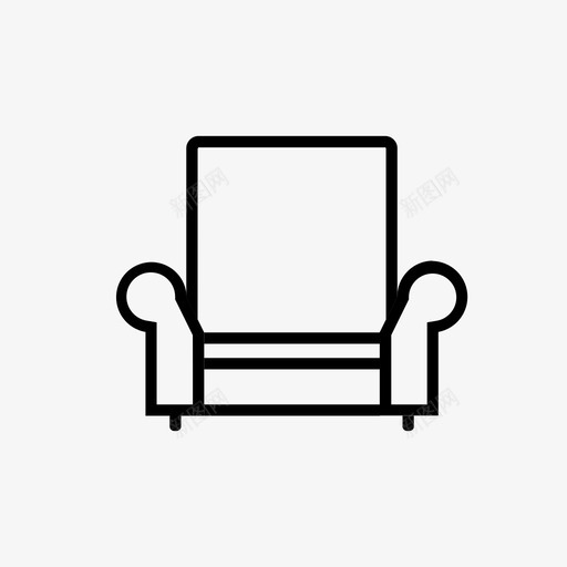 单人沙发家具图标svg_新图网 https://ixintu.com 单人沙发 家具