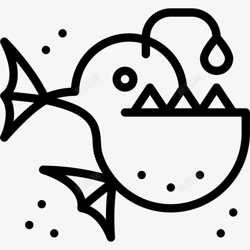 琵琶鱼海洋生物25直系图标svg_新图网 https://ixintu.com 海洋生物 琵琶 直系