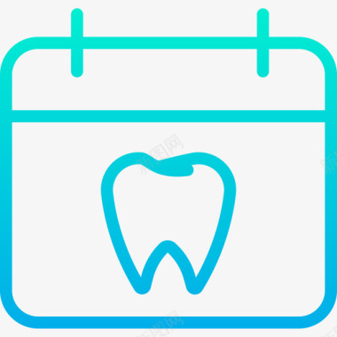 日历牙科15梯度图标图标