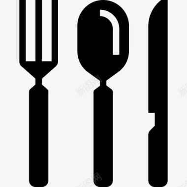 餐具厨房和炊具2实心图标图标