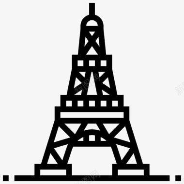 法国埃菲尔铁塔地标塔楼图标图标