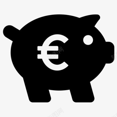 银行欧元钱图标图标
