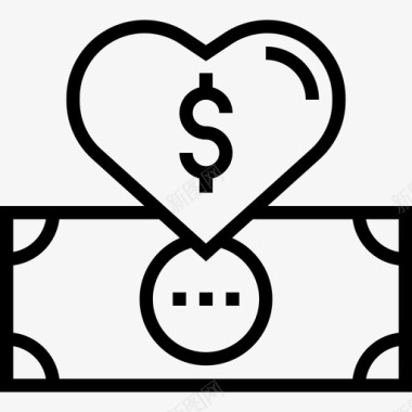 金钱慈善元素直系的图标图标