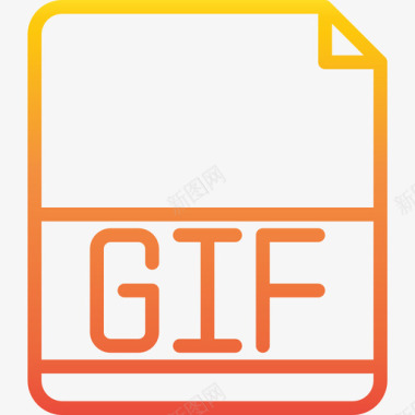 Gif文件扩展名渐变图标图标