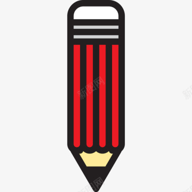 铅笔教育150线颜色图标图标