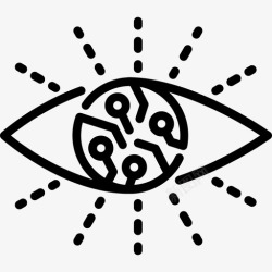 人和机器人智能眼睛未来主义图标高清图片