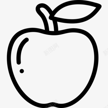 苹果水果和蔬菜24直列图标图标