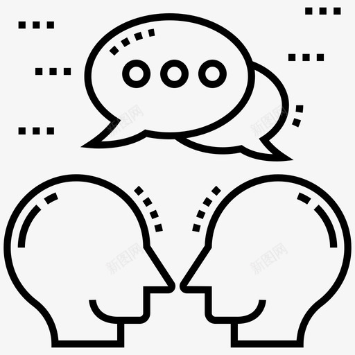 对话聊天讨论图标svg_新图网 https://ixintu.com 图标 对话 技能 生活 线图 聊天 讨论 谈话