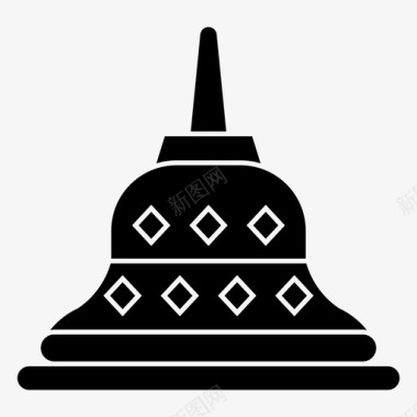 婆罗浮屠佛教建筑图标图标