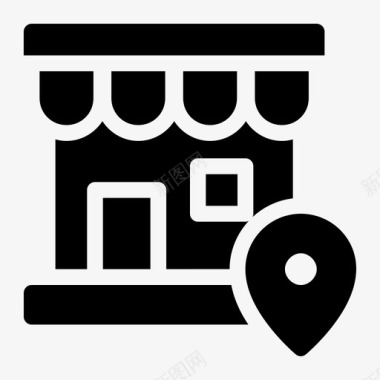 商店商业位置图标图标
