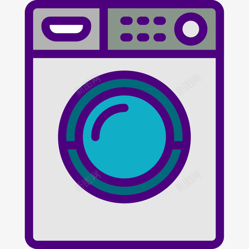 洗衣机家用11线性颜色图标svg_新图网 https://ixintu.com 家用11 洗衣机 线性颜色