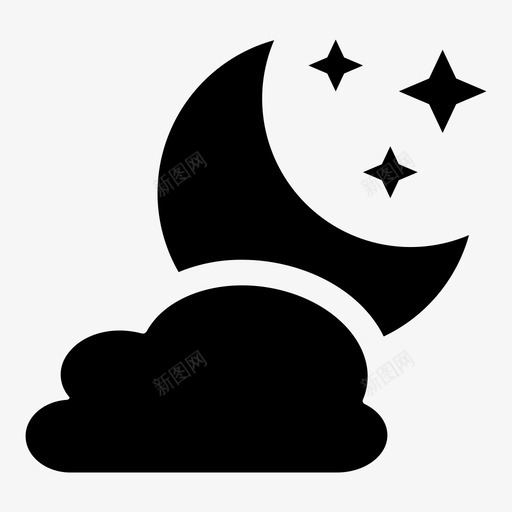 月亮天文新月图标svg_新图网 https://ixintu.com 夜晚 天文 天气 新月 月亮 睡眠