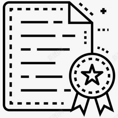 商业学位认证文件商业文凭图标图标