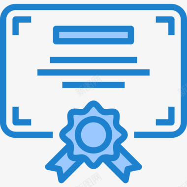 文凭奖励和奖章6蓝色图标图标