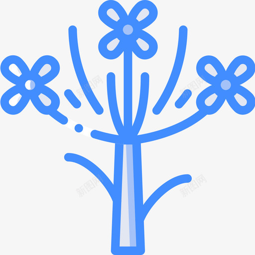 欧芹植物学4蓝色图标svg_新图网 https://ixintu.com 植物学 欧芹 蓝色