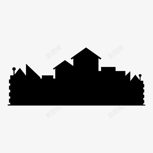 城市建筑大都市图标svg_新图网 https://ixintu.com 城市 塔楼 大都市 天际 建筑 轮廓