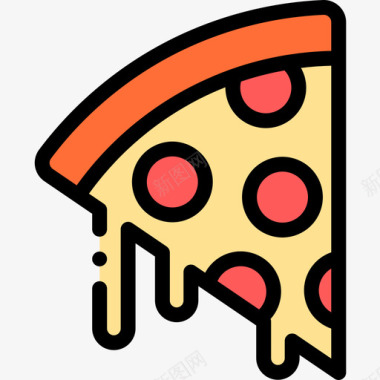 披萨片派对和庆典14线性颜色图标图标