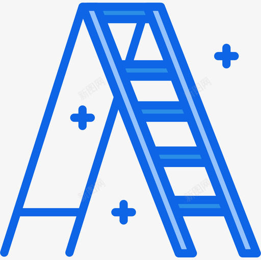 梯子构造99蓝色图标svg_新图网 https://ixintu.com 构造99 梯子 蓝色