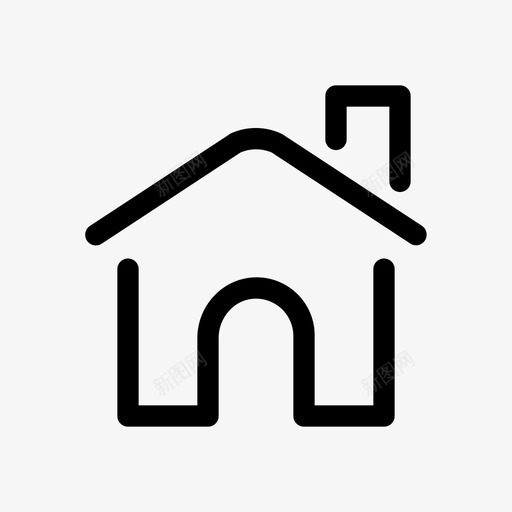 菜单建筑家图标svg_新图网 https://ixintu.com 图标 圆形 建筑 房子 流行 线条 菜单