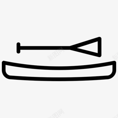 独木舟船皮划艇图标图标