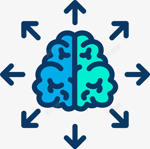 箭头人工智能41线性颜色图标svg_新图网 https://ixintu.com 人工智能 箭头 线性 颜色