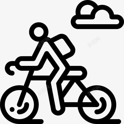 骑自行车城市生活11直系图标svg_新图网 https://ixintu.com 城市生活 直系 自行车
