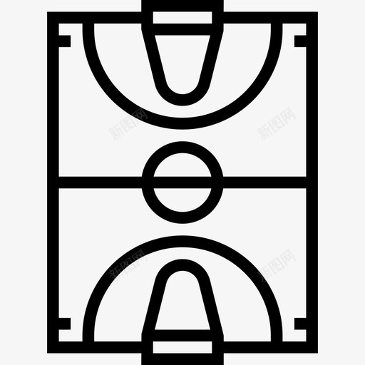 场篮球11直线图标svg_新图网 https://ixintu.com 场 直线 篮球11