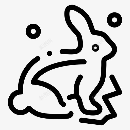 兔子复活节自然图标svg_新图网 https://ixintu.com 伊斯特 兔子 复活节 快乐 比特 罗比特 自然 虚线