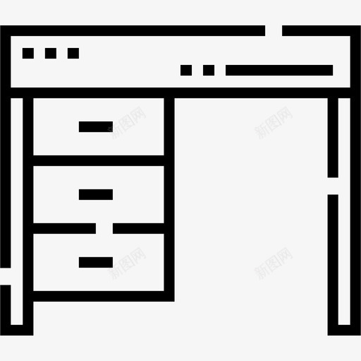 书桌室内15线性图标svg_新图网 https://ixintu.com 书桌 室内设计 线性