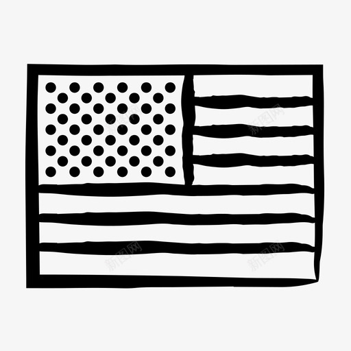 美国国旗国旗素描手绘国旗图标