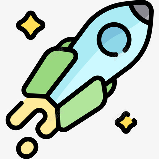 火箭营销105线性颜色图标svg_新图网 https://ixintu.com 火箭 线性 营销 颜色