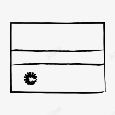 瑙鲁国旗国旗素描手绘国旗图标图标