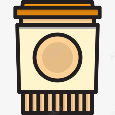 咖啡杯咖啡35线性颜色图标图标