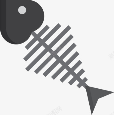 鱼骨污染12扁平图标图标