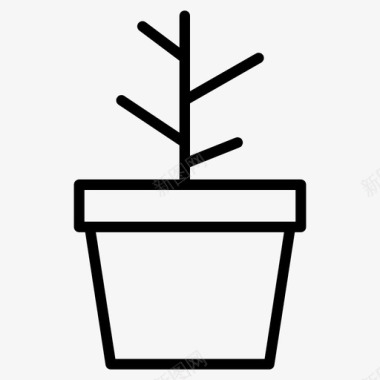 盆栽花卉植物图标图标