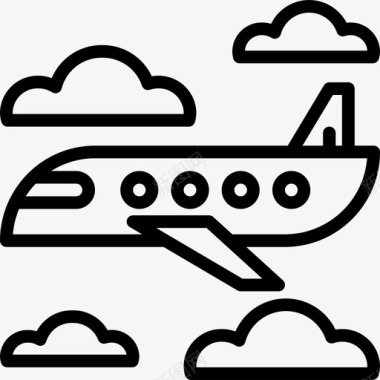 飞机第四季直线型图标图标