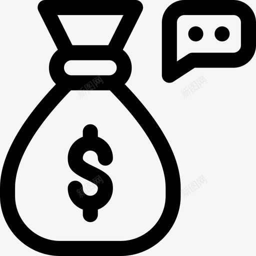 钱袋现金评论图标svg_新图网 https://ixintu.com 文字 演讲 现金 评论 钱袋