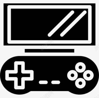 电子游戏游戏控制器4实心图标图标