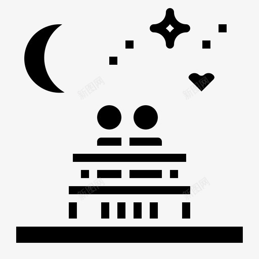 夜晚月亮星星图标svg_新图网 https://ixintu.com 夜晚 天气 星星 月亮 爱情图标