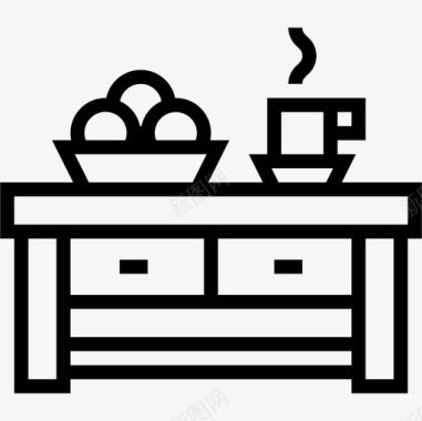 咖啡桌家具106线性图标图标