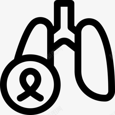 肺世界癌症意识日7线性图标图标