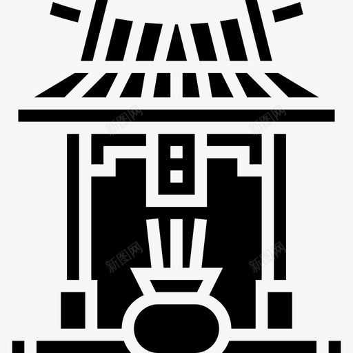 神龛中国符号4雕文图标svg_新图网 https://ixintu.com 中国 神龛 符号 雕文