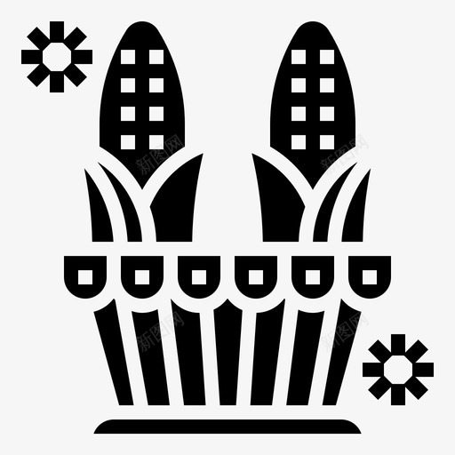 玉米作物食物图标svg_新图网 https://ixintu.com 作物 收获 植物 玉米 野餐元素字形 食物