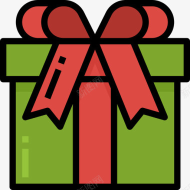 礼物圣诞191线性颜色图标图标