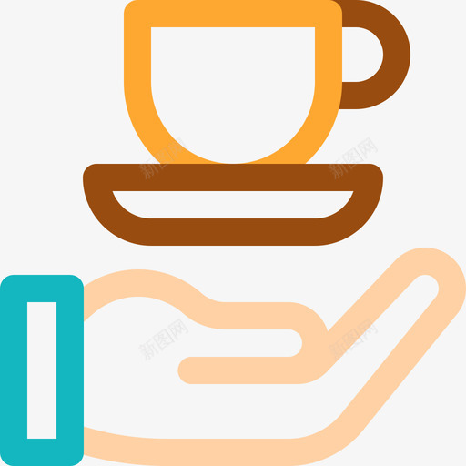 咖啡咖啡店87线性颜色图标svg_新图网 https://ixintu.com 咖啡 咖啡店87 线性颜色