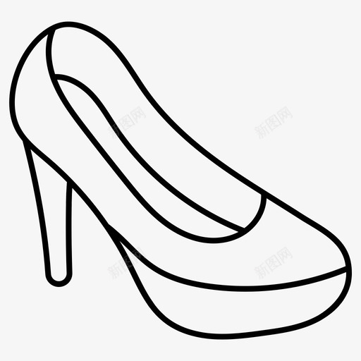 高跟鞋时尚鞋类图标svg_新图网 https://ixintu.com 女人 时尚 服装 鞋类 风格 高跟鞋