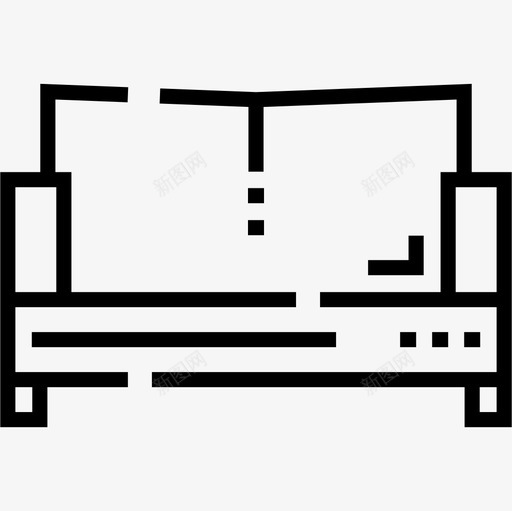 沙发室内15线性图标svg_新图网 https://ixintu.com 室内设计 沙发 线性