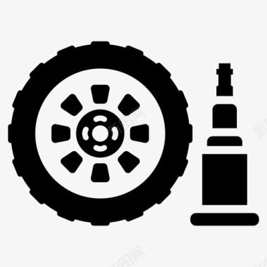 车轮和千斤顶汽车定位汽车服务图标图标